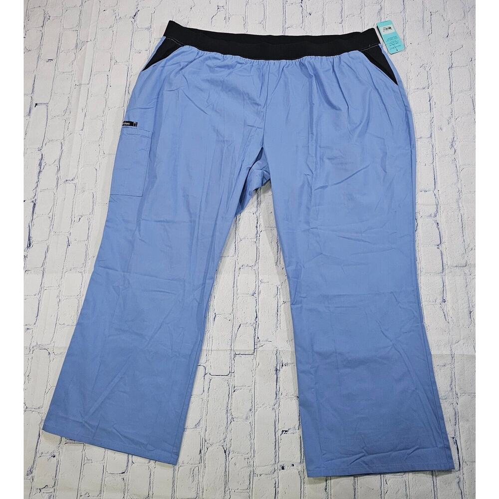 Cherokee Scrubs Elastic Pants Straight Leg Flexibles Blue WOMENS SIZE 5XL